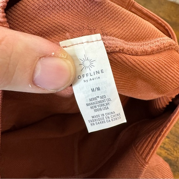 Aerie Offline Women’s Burnt Orange Ribbed Leggings size Medium - Picture 6 of 9